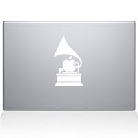 The Decal Guru 2097-MAC-13X-W Gramophone Decal Vinyl Sticker, 13" MacBook Pro (2016 & Newer), White