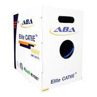 Infinity Cable Cat6e CMR Riser 600MHz UTP, 24AWG, Solid, Bare Copper, 1000 Feet, UL Certified, Ethernet Cable, Easy to Pull (Reelex II) Box, Blue