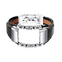 bayite Leather Bands Compatible Fitbit Charge 2, Leather Band Metal Clasp Smartwatch Replacement Accessory Bracelet, Vintage Small