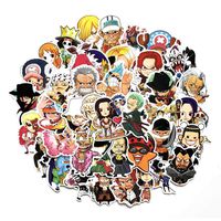 Bowinr One Piece Car Stickers, Anime Vinyl Waterproof Bumper Sticker for Phone, MacBook, Laptop, Car, Lugguage, Skateboard and More(60pcs)