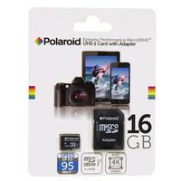 Polaroid 16 GB U3 Micro SDHC Class 10 UHS-1 Memory Card with Adapter