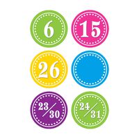 Teacher Created Resources Bright Circles Calendar Days (5187)