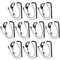abcGoodefg G Shape 1 Pin 3.5mm Listen Only Earpiece Earhook for Two Way Radios Speaker Mics (10 Pack)