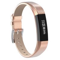 Henoda Replacemnt Leather Bands Compatible with Fitbit Alta/Fitbit Alta HR, Rose Gold Classic Genuine Leather Wristband, Small Large, No Tracker