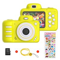 Themoemoe Kids Camera, Camera for Kids Video Cameras Kids Digital Camera 8MP 1080P HD Camera for 3-10 Year Old Girl with 16GB TF Card (Yellow)