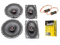 Skar Audio TX65 6.5" and TX46 4"x6" Coaxial Speaker Upgrade Package with Stinger Roadkill and 0-1.2Khz Bass Blockers