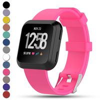 Ysang for Fitbit Versa Strap, Classic Adjustable Replacement Soft Silicone Sport Wristband Strap for Fitbit Versa Smartwatch, Large/Small