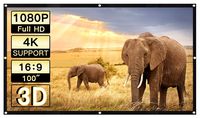 PERLESMIT Portable Projector Screen 100 Inch 16:9 Widescreen for Outdoor Indoor Movie Home Theater Cinema, Rolled Up PVC Anti-Crease Diagonal Full HD 4K 3D Projection Screen Wrinkles Free