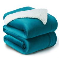 Bedsure Sherpa Fleece Blanket King Size Teal Plush Blanket Fuzzy Soft Blanket Microfiber