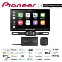 Pioneer AVIC-W8500NEX in Dash 6.94" DVD Navigation Receiver with SiriusXM SXV300V1 Satellite Radio Tuner and Antenna and a License Plate Backup Camera and a Sound of Tri-State Lanyard Bundle