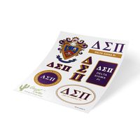 Delta Sigma Pi Standard Sticker Sheet Decal Laptop Water Bottle Car (Full Sheet - Standard)