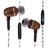 Onyx ELO Premium Genuine Wood in-Ear Noise-isolating Headphones|Earbuds|Earphones with Microphone (Zebra)