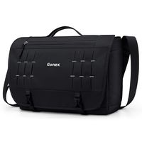Gonex Messenger Bag Satchel 15 Inch Laptop Shoulder Bags Handbag Briefcase for Men Women for School Work Travel Business College Outdoor Black