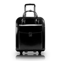 McKlein, W Series, LA Grange, Top Grain Cowhide Leather, 15" Leather Vertical Patented Detachable -Wheeled Ladies' Laptop Briefcase, Black (96495)