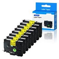 SuperInk 8 Pack Compatible TZe-S621 TZS621 TZ-S621 TZeS621 Black on Yellow Extra Strength Laminated Label Tape 8m x 9mm 3/8 inch use in P-Touch PT-D600 PT-H110 D210 D400 P700 E500 Label Maker