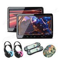 XTRONS 10.1" Car Headrest DVD Player with HDMI Port, Dual TFT Screen Portable DVD Players for Car Backseat Headrest Mount Monitor Supports Video Games CD/USB/SD with 2pcs Children IR Headphones