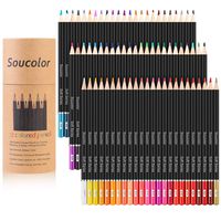 Soucolor 72-Color Colored Pencils, Soft Core, Art Coloring Drawing Pencils for Adult Coloring Book, Sketch,Crafting Projects (72-Colors)