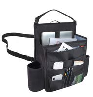 LUXJA Car Front Seat Organizer with Laptop and Tablet Storage Pockets, Car Seat Organizer with Back Adjustable Straps, Black