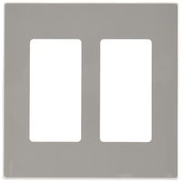 Leviton 80309-SGY 2-Gang Decora Plus Wallplate Screwless Snap-On Mount, Gray, 20-Pack