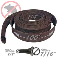 Electriduct 1/4" Rodent Resistant Braided Sleeving Mouse and Rat Repellent Hose Wire Mesh Cable Protection Flexible Expandable Wrap - 100 Feet