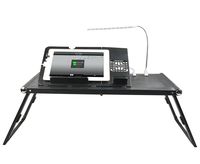 Smart Charging Table Portable Adjustable Bed Tray Table - Lap Desk - Stand - Desk Laptops, MacBook, Notebook & Tablets 10000mAh Power Bank (NO Outlet Needed) (Premium Light Black)