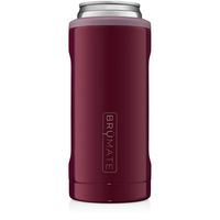 BrüMate Hopsulator Slim Double-walled Stainless Steel Insulated Can Cooler for 12 Oz Slim Cans (Merlot)