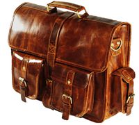 Urban Dezire Leather Unisex Real Leather Messenger Bag for Laptop Briefcase Satchel