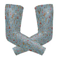 Fashion Sports Arm Supports Cute Reindeer Happy Christmas Gifts Basketball Shooter Sleeves Sunscreen Cuff Stretched Fabric for Football, Volleyball, Baseball Protection, Youth & Adult Sizes(1 Pair)