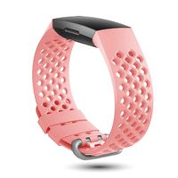 X4-Tech Bands Compatible with Fitbit Charge 3 Women Men, Soft Breathable Silicone Sports Straps Compatible with Charge 3 & Charge 3 SE (Pink)
