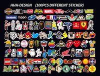 Cool Sticker Travel Case Door Laptop Luggage Car Bike Bicycle Cup Waterbottle Random Music Film Vinyl Skateboard Guitar Stickers (100pcs)
