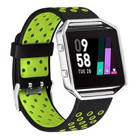 UMAXGET Compatible with Fitbit Blaze Band with Metal Frame, Silicone Breathable Sport Wristband Two Tone Bracelet Compatible with Fitbit Blaze Smart Watch, Women Men