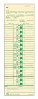 TOPS Time Cards, Weekly, 1-Sided, Numbered Days, 3-1/2" x 10-1/2", Manila, Green Print, 500-Count (1255)
