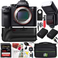 Sony a7R II 42.4MP Full-frame Mirrorless Interchangeable Lens Camera Body + 64GB Battery Grip and Memory Super Trade-In Bundle