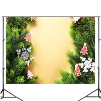 DZJYQ 6.5x5ft(2x1.5m) Merry Christma Tree Leaves Snowflake Children Baby Newborn Party Backdrop Photography Background 455