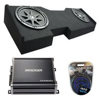 Compatible with 2014 - UP Chevy Silverado Crew Cab Kicker Comp C10 Dual 10" Sub Box CXA600.1 Amp (Renewed)