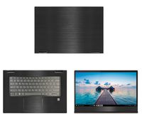 decalrus - Protective Decal for Lenovo Yoga 730 15 (15.6" Screen) Laptop Black Texture Brushed Aluminum Skin case Cover wrap BAlenovoYoga730_15Back