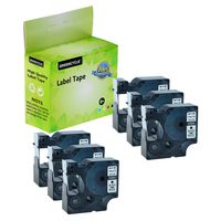 GREENCYCLE Compatible for DYMO D1 45803 S0720830 Label Tape 3/4" (19mm) x 23ft use in LabelManager 300 350 360D 400 420P 450D 500TS LabelWriter 450 400 Duo LabelPoint 300 350 (Black on White 6 Pack)