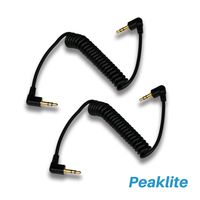 Peaklite PL-C11 3.5mm Plug to 3.5mm Plug Coiled Stereo Cable (Pack of 2)