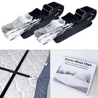Siaomo Bed Sheet Fastener Holder 4pcs/Set Adjustable Sheets Holders Straps Clips Grippers/Sofa Cover Mattress Pad Fastener Suspenders(Black)