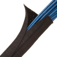 F6 Woven Split Tubular Harness Wrap - 3/4" - Black 10 ft piece