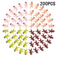Lamoutor 200 Pieces Mini Plastic Babies Mixed Race For Baby Shower Party Favor Supplies Ice Cube Game Party Decorations 1 Inch (Dark Brown, Latin, Pink, Green)