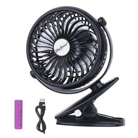 Battery Operated Clip On Mini Desk USB Fan With Rechargeable 2600mAh Battery & USB Cable. 360°Rotation, Adjustable Speed. Cooling Portable Small Stroller Fan for Baby, Car Seat, Gym, Travel, Treadmill