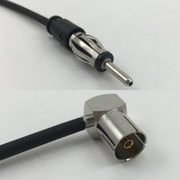 6 inch RG174 AM/FM MALE to DVB Pal Female Angle Pigtail Jumper RF coaxial cable 50ohm High Quality Quick USA Shipping