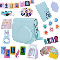 Tiessic Instax Mini 9 Camera Accessories Bundles Compatible with FujiFilm Instax Mini 9 Mini 8 Mini 8+ Camera with Mini 9 Case,108 Photos Mini Photo Album ,etc. (Ice Blue，14 Items)