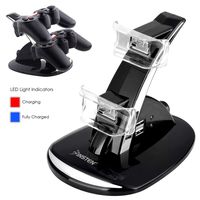 Insten Controller Charger For PS3, 2 Port Dual USB Console Controller Charging Station Docking Stand with LED Indicators compatible with Sony Platstation 3 PS3 Slim, Black