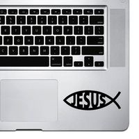 StickAny Palm Series Jesus Fish Sticker for MacBook Pro, Chromebook, and Laptops (Black)