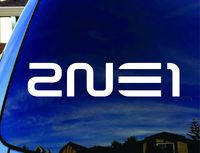 2NE1 K-pop Logo - Vinyl 5" wide (color: WHITE) decal laptop tablet skateboard car windows sticke
