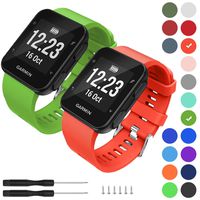 GVFM Band Compatible with Garmin Forerunner 35, Soft Silicone Replacement Watch Band Strap for Garmin Forerunner 35 Smart Watch, Fit 5.11-9.05 Inch (130-230 mm) Wrist (Orange Red and Green)