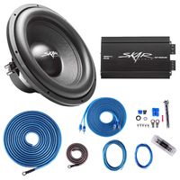 Skar Audio SDR-15 D2 1,200 Watt Max Power 15" Subwoofer with RP-800.1D Monoblock Sub Amplifier and 4 Gauge Amp Kit