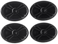 (4) Rockville RMSTS69B 6x9 2000w Waterproof Marine Boat Speakers 2-Way Black